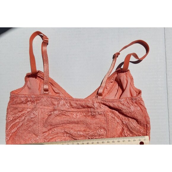 Intimately Free People XS Lace Bralette In Coral Pink With Adjustable Straps & S - Picture 3 of 3